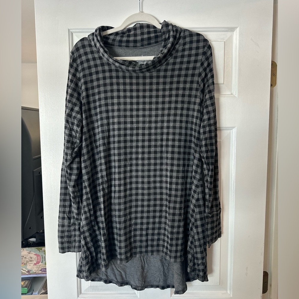 Cuddlduds Maternity Plaid Modal Long Sleeve